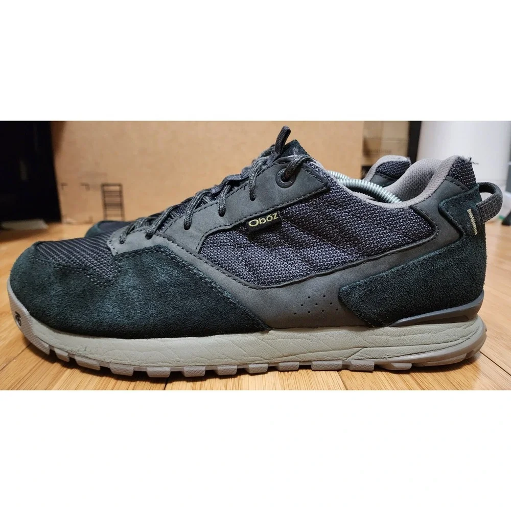 Oboz Bozeman Low Men's 12 Suede Jet Black Comfort Casual Walk Hike Trail Shoes